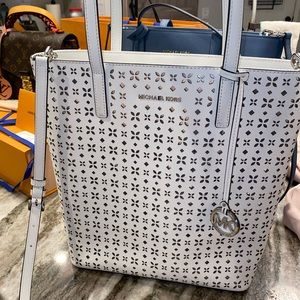 Michael Kors Optic White Haley Large Tote
